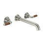 California Faucets - Two Handle Lavatory Wall Faucet Trim Only - Teak Lever Handle - Gloss White