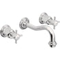 California Faucets - Two Handle Lavatory Wall Faucet Trim Only - Gloss White