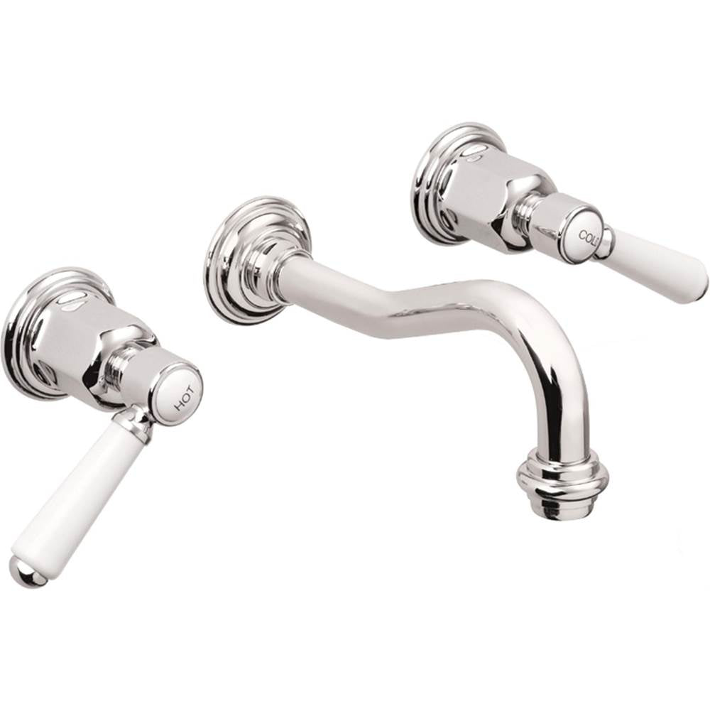 California Faucets - Two Handle Lavatory Wall Faucet Trim Only - Gloss White