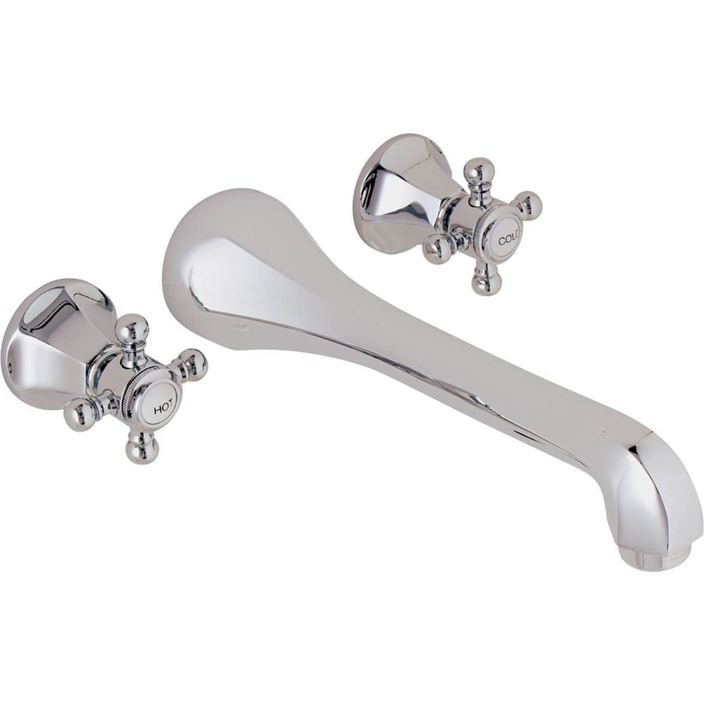 California Faucets - Two Handle Lavatory Wall Faucet Trim Only - Gloss White