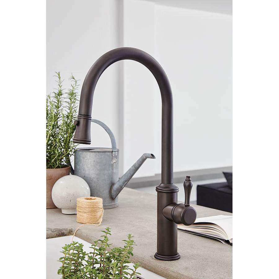 Pull-Down Kitchen Faucet with Button Sprayer  - Quad Spout