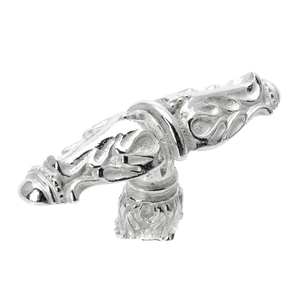Carpe Diem Hardware - Acanthus Leaves Large Knob Romanesque Style With Column Base In Platinum. - Platinum