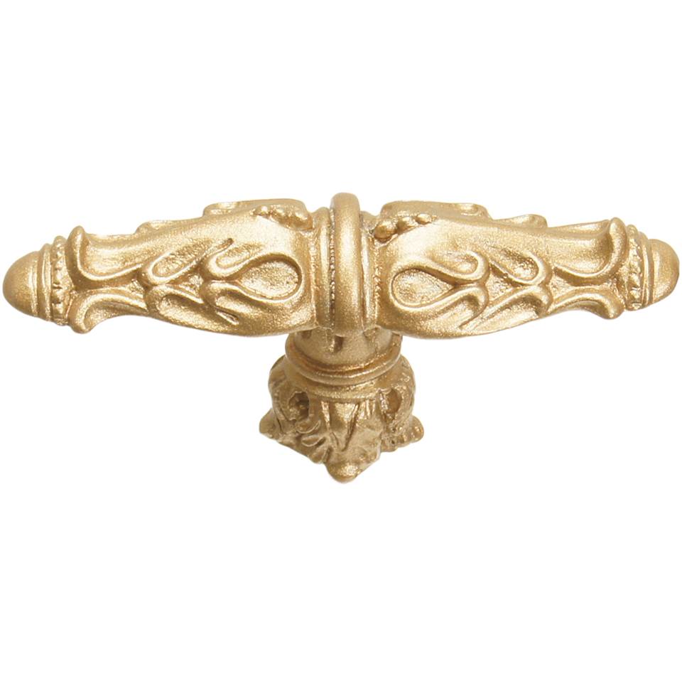 Carpe Diem Hardware - Acanthus Leaves Large Knob Romanesque Style With Column Base In Soft Gold. - Soft Gold