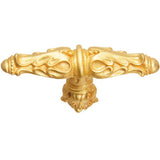 Carpe Diem Hardware - Acanthus Leaves Large Knob Romanesque Style With Column Base In Gilded Mercury. - Gilded Mercury