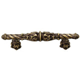Carpe Diem Hardware - Acanthus 3'' O.C. Pull Romanesque Style With Column Base In Antique Brass. - Antique Brass