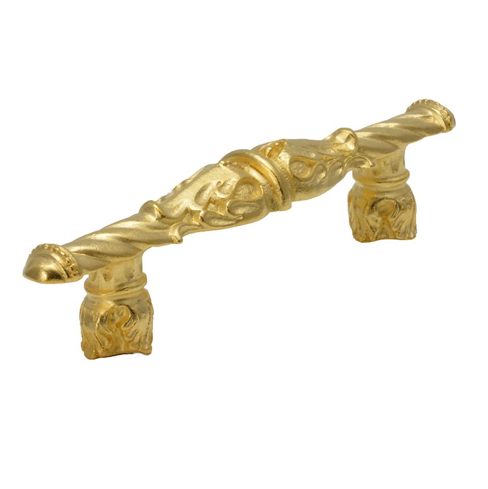 Carpe Diem Hardware - Acanthus 3'' O.C. Pull Romanesque Style With Column Base In Gilded Mercury. - Gilded Mercury
