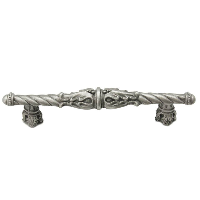 Carpe Diem Hardware - Acanthus 4'' O.C. Pull Romanesque Style w/ Column Base - Soft Gold