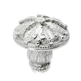 Carpe Diem Hardware - Acanthus Med Knob Renaissance Style With Feather Scroll Foot - Platinum