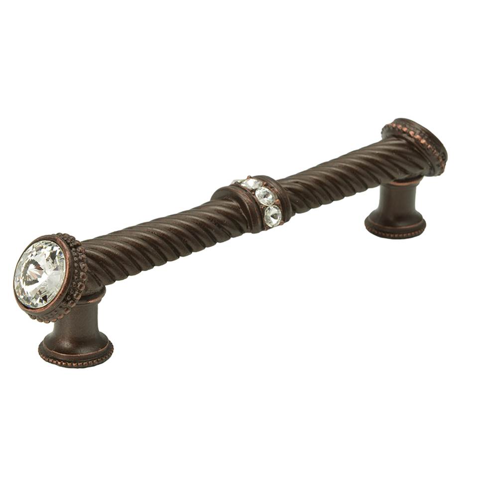 Cache 5'' O.C. Large Pull With End and Center 7 Rivoli Swarovski Clear Crystals
