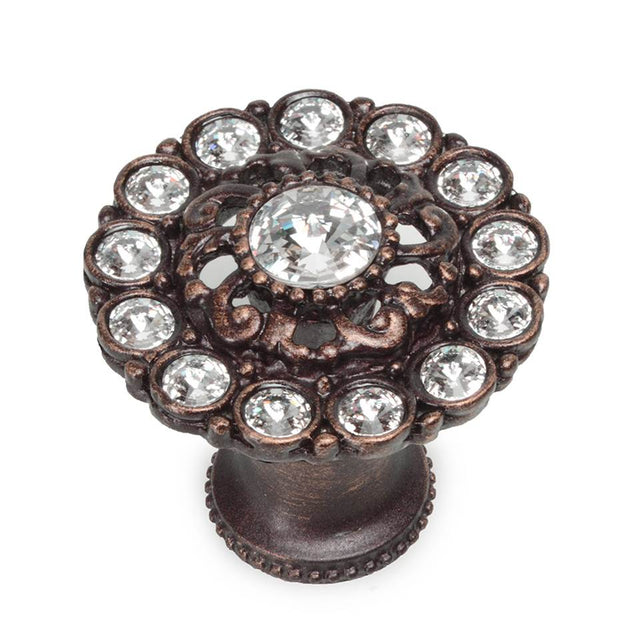 Carpe Diem Hardware - Cache Large Round Multi Crystals Knob w/ Swarovski Crystals - Soft Gold
