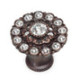 Carpe Diem Hardware - Cache Large Round Multi Crystals Knob w/ Swarovski Crystals - Soft Gold