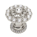 Carpe Diem Hardware - Cache Large Round Multi Crystals Knob w/ Halo Platform w/ Swarovski Crystals - Platinum
