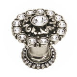 Carpe Diem Hardware - Cache Large Round Multi Crystals Knob With Halo Platform With Swarovski Clear Crystals - Chalice