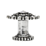 Cache Large Round Multi Crystals Knob With Halo Platform With Swarovski Clear Crystals