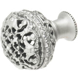 Juliane Grace Large Knob Full Round With Swarovski Clear Crystals In Satin.