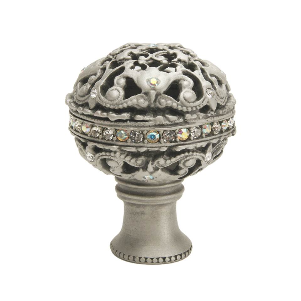 Juliane Grace Large Knob Full Round With Swarovski Clear and Aurore Boreale Crystals