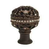 Juliane Grace Large Knob Full Round With Swarovski Clear Crystals In Satin.