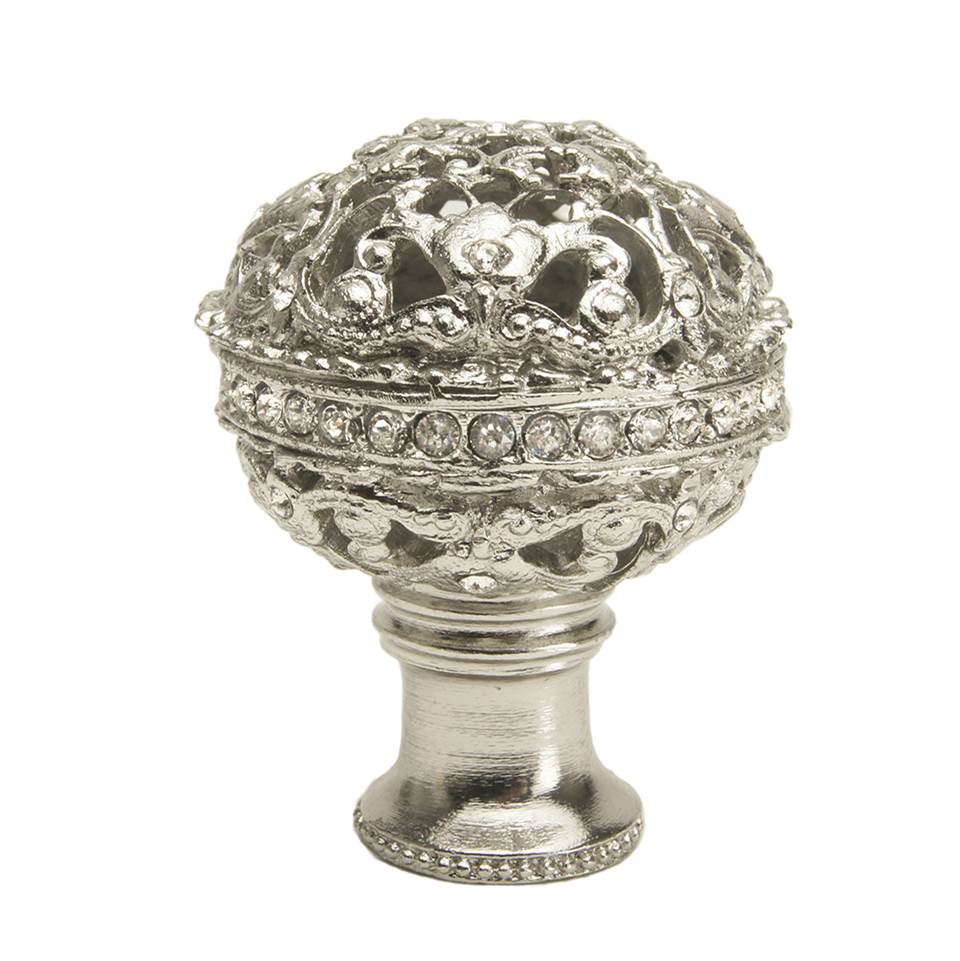 Juliane Grace Large Knob Full Round With Swarovski Clear Crystals In Satin.
