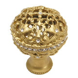 Carpe Diem Hardware - Juliane Grace Large Knob Full Round With Swarovski Clear Crystals In Soft Gold. - Soft Gold