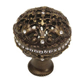 Carpe Diem Hardware - Juliane Grace Large Knob Full Round w/ Swarovski Crystals - Antique Brass