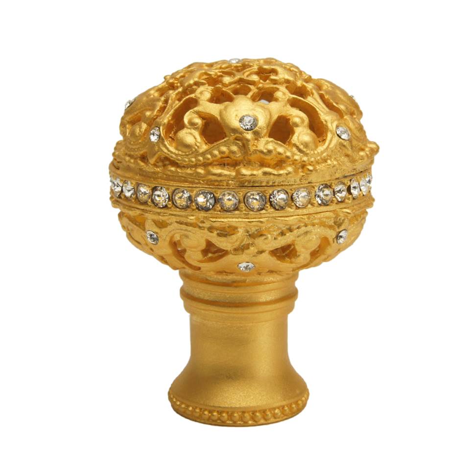 Juliane Grace Large Knob Full Round With Swarovski Clear Crystals In Satin.