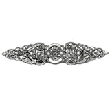 Carpe Diem Hardware - Juliane Grace Elongated Escutcheon With 18 Swarovski Clear and Aurore Boreale Crystals - Satin