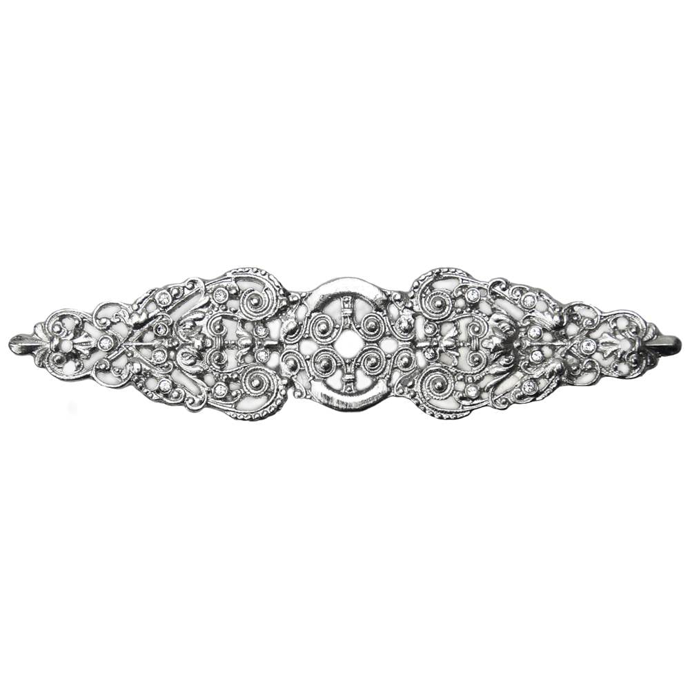 Carpe Diem Hardware - Juliane Grace Elongated Escutcheon With 18 Swarovski Clear Crystals In Platinum. - Platinum