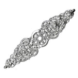 Juliane Grace Elongated Escutcheon With 18 Swarovski Clear Crystals In Satin.
