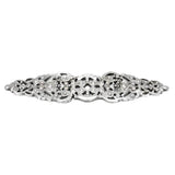 Carpe Diem Hardware - Juliane Grace Elongated Escutcheon With 18 Swarovski Clear and Aurore Boreale Crystals - Platinum