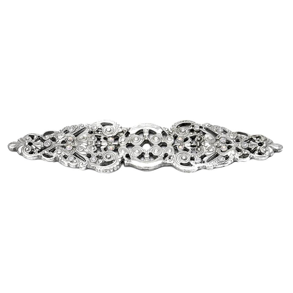 Carpe Diem Hardware - Juliane Grace Elongated Escutcheon w/ 18 Swarovski Crystals - Platinum