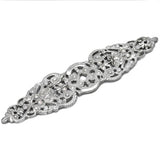 Juliane Grace Elongated Escutcheon With 18 Swarovski Clear and Aurore Boreale Crystals