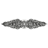 Juliane Grace Elongated Escutcheon With 18 Swarovski Clear Crystals In Satin.