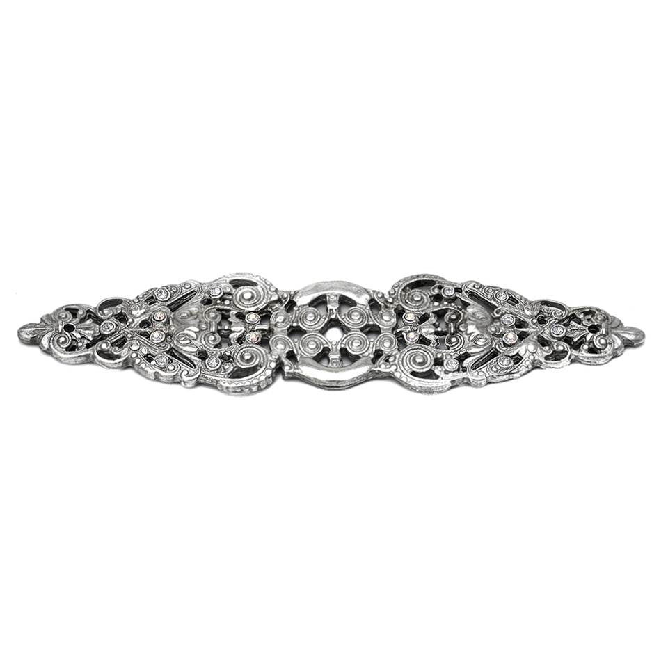 Carpe Diem Hardware - Juliane Grace Elongated Escutcheon With 18 Swarovski Clear and Aurore Boreale Crystals - Chalice