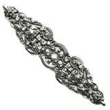 Juliane Grace Elongated Escutcheon With 18 Swarovski Clear and Aurore Boreale Crystals