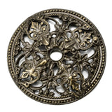 Carpe Diem Hardware - Juliane Grace Large Round Back Plate With Florets In Antique Brass. - Antique Brass
