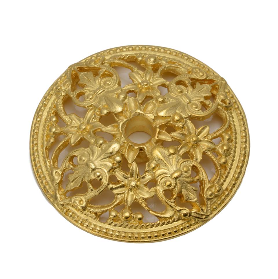 Carpe Diem Hardware - Juliane Grace Escutcheon With Florets - Gilded Mercury