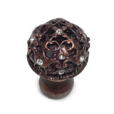 Juliane Grace Medium Knob Full Round With 13 Swarovski Clear Crystals In Satin.