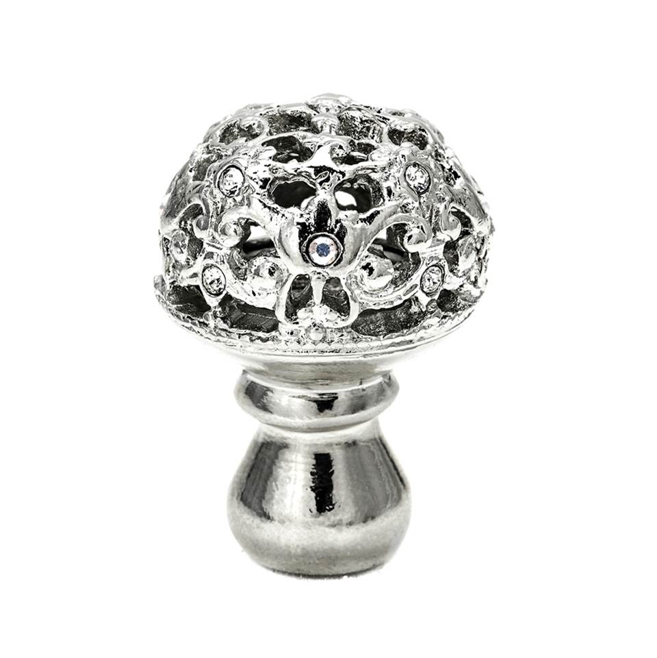 Carpe Diem Hardware - Juliane Grace Medium Knob Full Round w/ 13 Swarovski Crystals - Platinum