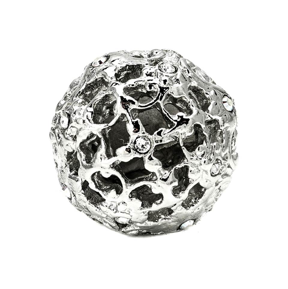 Juliane Grace Medium Knob Full Round With 13 Swarovski Clear and Aurore Boreale Crystals