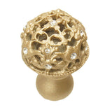 Carpe Diem Hardware - Juliane Grace Medium Knob Full Round With 13 Swarovski Clear Crystals In Soft Gold. - Soft Gold