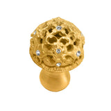 Carpe Diem Hardware - Juliane Grace Medium Knob Full Round With 13 Swarovski Clear Crystals In Gilded Mercury. - Gilded Mercury