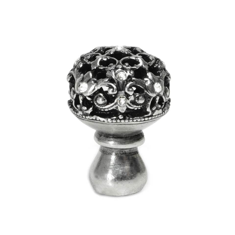 Carpe Diem Hardware - Juliane Grace Medium Knob Full Round With 13 Swarovski Clear Crystals In Chalice. - Chalice