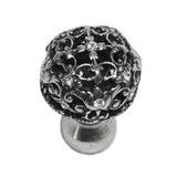 Juliane Grace Medium Knob Full Round With 13 Swarovski Clear Crystals In Satin.