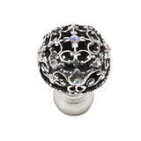 Juliane Grace Medium Knob Full Round With 13 Swarovski Clear and Aurore Boreale Crystals