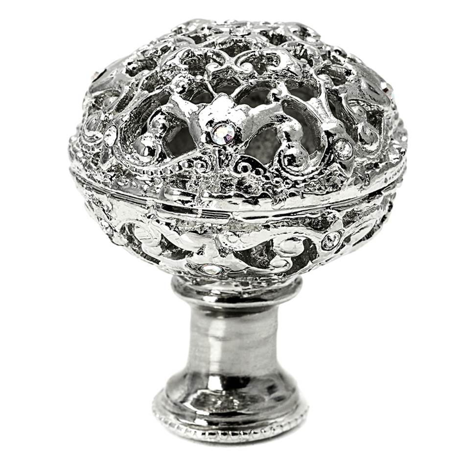 Carpe Diem Hardware - Juliane Grace Large Knob Full Round w/ 17 Swarovski Crystals - Platinum