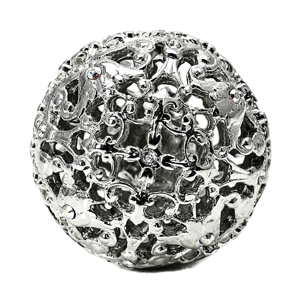 Juliane Grace Large Knob Full Round With 17 Swarovski Clear and Aurore Boreale Crystals
