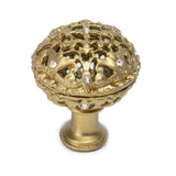 Carpe Diem Hardware - Juliane Grace Large Knob Full Round With 13 Swarovski Clear Crystals In Soft Gold. - Soft Gold