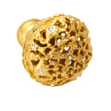 Juliane Grace Large Knob Full Round With 13 Swarovski Clear Crystals In Satin.