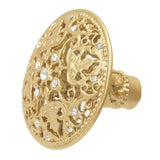 Juliane Grace Large Knob With 17 Swarovski Clear Crystals In Satin.