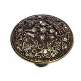 Juliane Grace Large Knob With 17 Swarovski Clear Crystals In Satin.